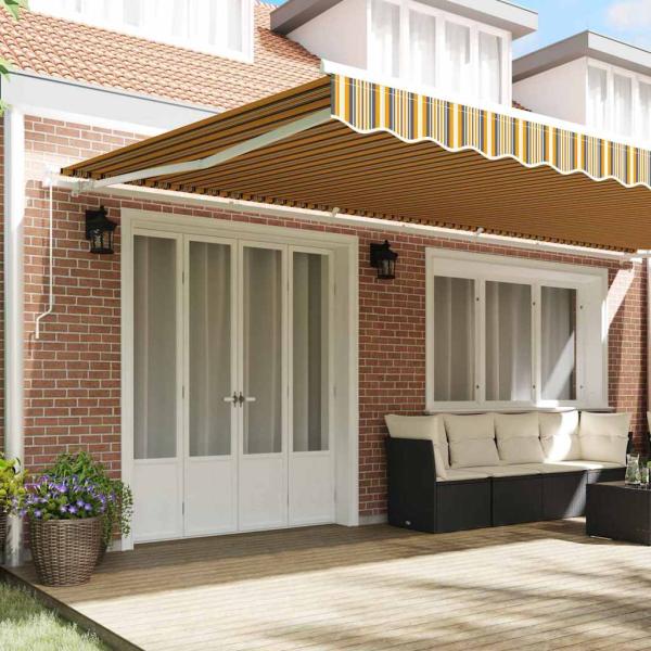 Manuelle einziehbare Markise Multicolor Streifen 600x350 cm