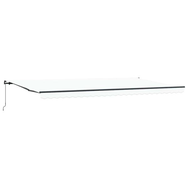 Manuelle einziehbare Markise Weiß 600x350 cm, Markisenersatzstoff für 6x3,5 m Rahmen Weiß