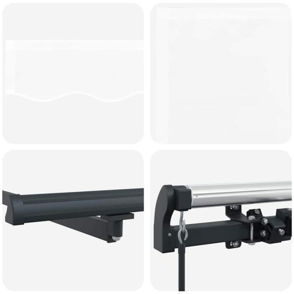 Manuelle einziehbare Markise Weiß 600x350 cm, Markisenersatzstoff für 6x3,5 m Rahmen Weiß