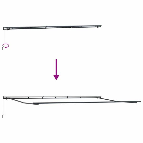 Manuelle einziehbare Markise Weiß 600x350 cm, Markisenersatzstoff für 6x3,5 m Rahmen Weiß