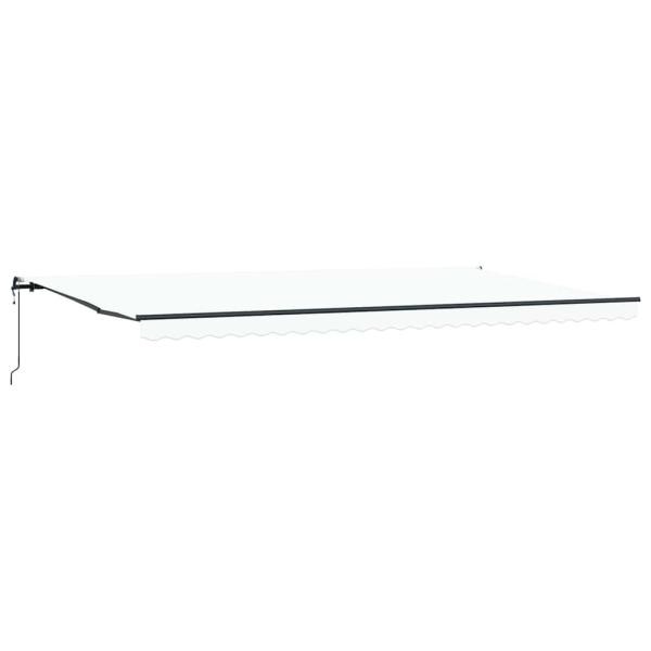 Automatische einziehbare Markise Weiß 600x350 cm, Markisenstoff für 6x3,5 m Rahmen Weiß