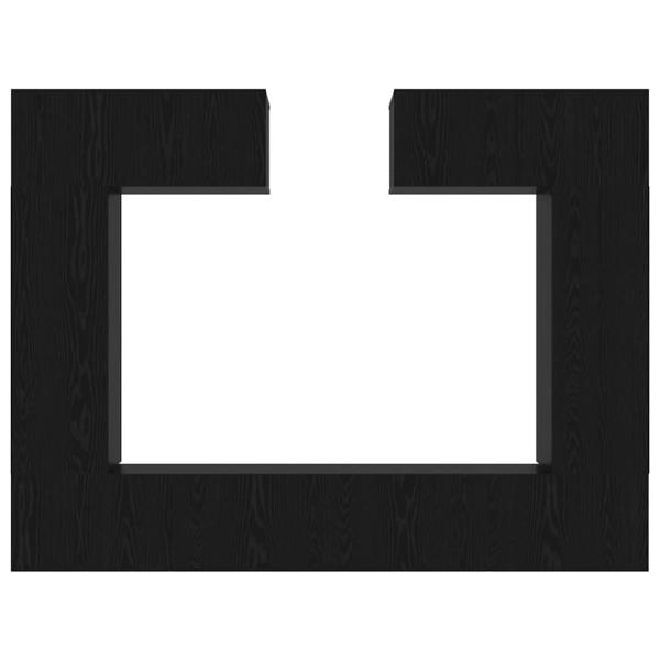 8-teiliges TV-Schrankset Wandmontierte schwarze Eiche Spanplatte, Schwarzer Eichen TV-Ständer 80x30x30 cm aus Spanplatte, Wandmontierte TV-Schränke - 2 Stück schwarze Eiche, 30.5x30x90 cm, aus Spanplatte, TV-Schränke 2 Stück schwarze Eiche 100x30x30 cm Sp