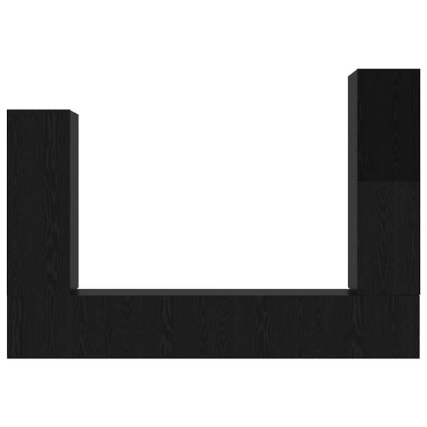4-teiliges TV-Schrank Set Wandmontiert Schwarze Eiche Engineered Wood Produktmanagementsystem