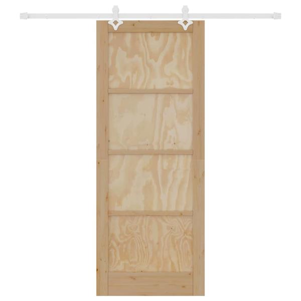 Schiebetür mit Beschlag-Set 83x211 cm aus Kiefernholz, Innentür 'ORKDAL'83x211x4 cm aus Kiefernholz