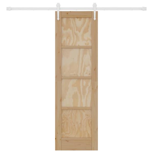 Schiebetür mit Hardware Set 61x198.5 cm Massivholz Kiefer, Innentür 'ORKDAL'61x198.5 cm Massivholz Kiefer
