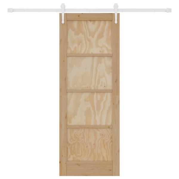 Schiebetür mit Hardware-Set 73.5x198.5 cm Massivholz Kiefer, Innentür 'ORKDAL'73.5x198.5x4 cm Massivholz Kiefer