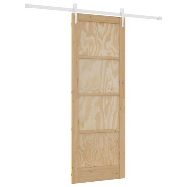 Schiebetür mit Hardware-Set 78x211 cm Massivholz Kiefer, Innentür 'ORKDAL'78x211x4 cm Massivholz Kiefer