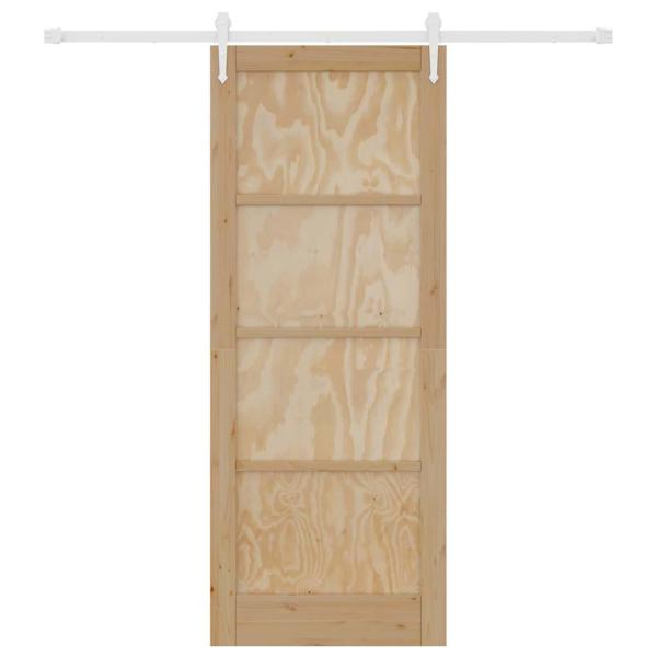 Schiebetür mit Beschlagsatz 83x211 cm Massivholz Kiefer, Innentür 'ORKDAL'83x211x4 cm Massivholz Kiefer