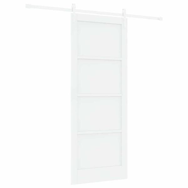 Schiebetür mit Hardware Set Weiß 83x211 cm Massivholz Kiefer, Innentür 'ORKDAL'Weiß 83x211x4 cm Massivholz Kiefer