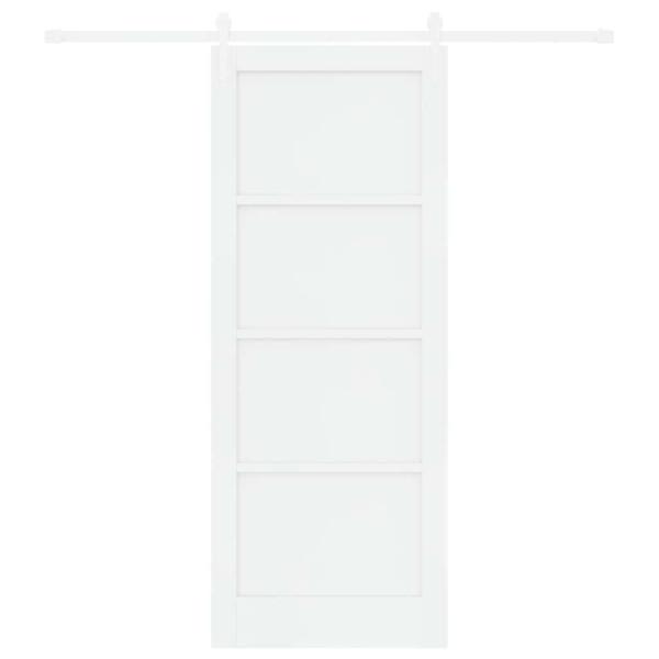 Schiebetür mit Hardware Set Weiß 83x211 cm Massivholz Kiefer, Innentür 'ORKDAL'Weiß 83x211x4 cm Massivholz Kiefer