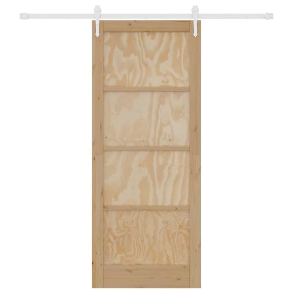 Schiebetür mit Hardware-Set 86x211 cm Massivholz Kiefer, Innentür 'ORKDAL'86x211x4 cm Massivholz Kiefer