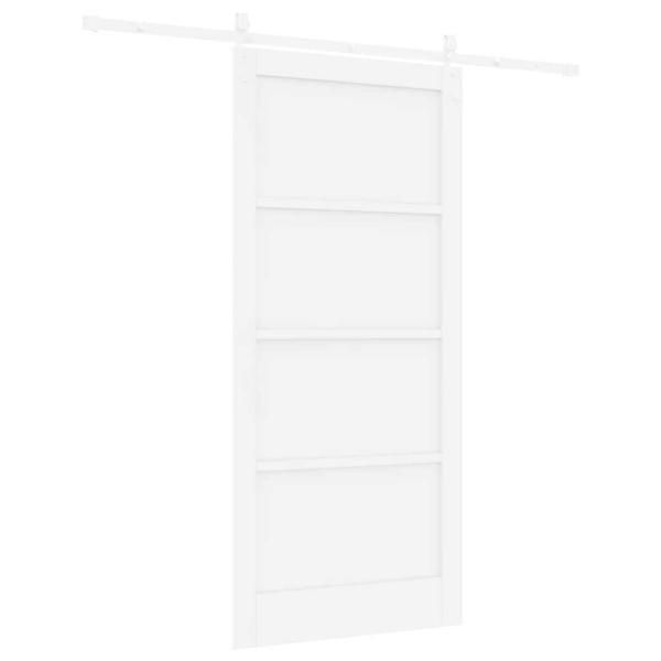 Schiebetür mit Zubehör Set Weiß 93x202 cm Massivholz Kiefer, Innentür ?ORKDAL? Weiß 93x202x4 cm Massivholz Kiefer