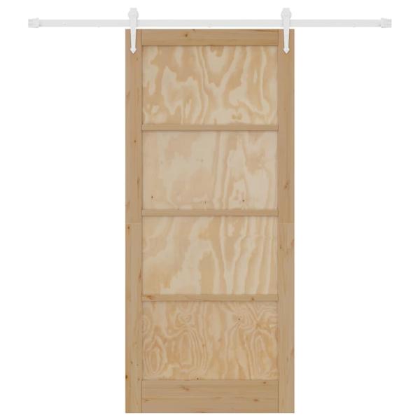 Schiebetür mit Beschlägen 93x211 cm Massivholz Kiefer, Innentür 'ORKDAL'93x211x4 cm Massivholz Kiefer