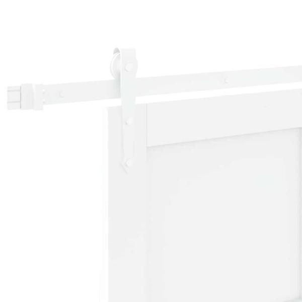 Schiebetür mit Hardware-Set Weiß 93x211 cm Massivholz Kiefer, Innentür 'ORKDAL'Weiß 93x211x4 cm Massivholz Kiefer