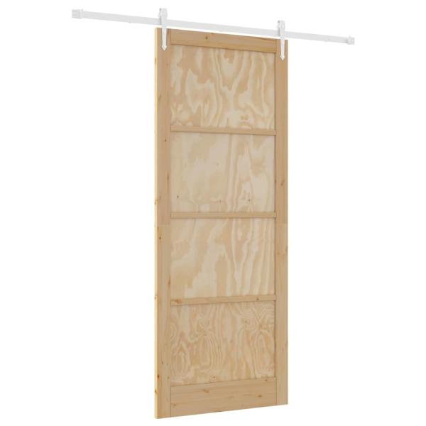 Schiebetür mit Hardware Set 93x232 cm Massivholz Kiefer, Innentür 'ORKDAL'93x232x4 cm Massivholz Kiefer