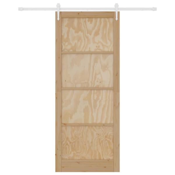 Schiebetür mit Hardware Set 93x232 cm Massivholz Kiefer, Innentür 'ORKDAL'93x232x4 cm Massivholz Kiefer