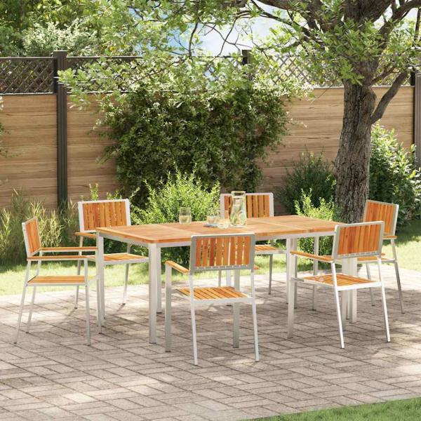 ARDEBO.de - Stapelgartenstühle 6 Stück 54.5x56x87 cm Massivholz Akazie, Stapelgartenstühle 2 Stück Massivholz Akazie und Metall, Stapelgartenstühle 4 Stück Massivholz Akazie und Metall