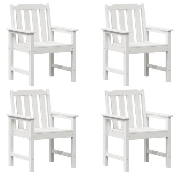 Garten Essstühle 4 Stück Weiß 65,5x55,5x88 cm HDPE, Garten Essstühle 2 Stück Weiß HDPE