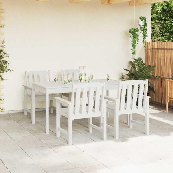 Garten Essstühle 4 Stück Weiß 65,5x55,5x88 cm HDPE, Garten Essstühle 2 Stück Weiß HDPE