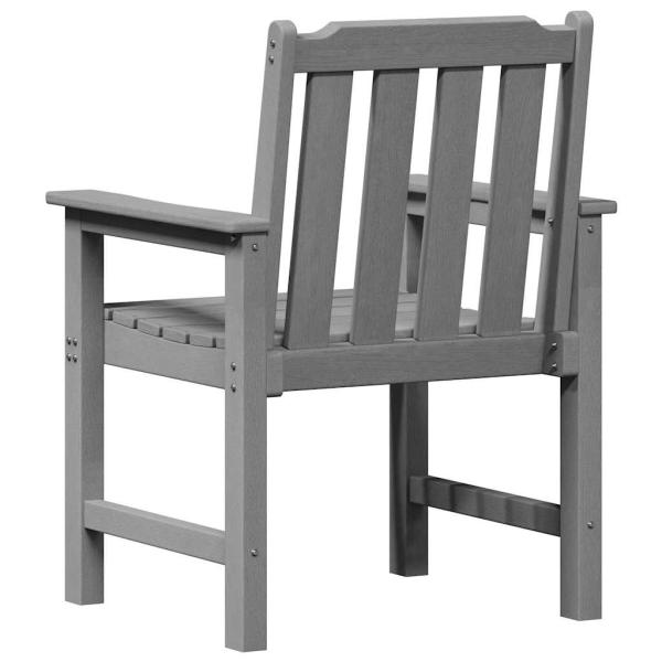 Garten-Essstühle 4 Stück Hellgrau 65,5x55,5x88 cm HDPE, Garten-Essstühle 2 Stück Hellgrau HDPE