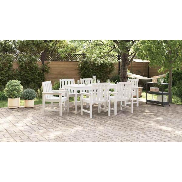 Garten-Essstühle 6 Teile Weiß 65,5x55,5x88 cm HDPE, Garten-Essstühle 2 Teile Weiß HDPE