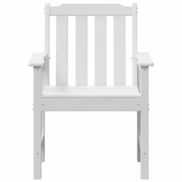 Garten-Essstühle 6 Teile Weiß 65,5x55,5x88 cm HDPE, Garten-Essstühle 2 Teile Weiß HDPE