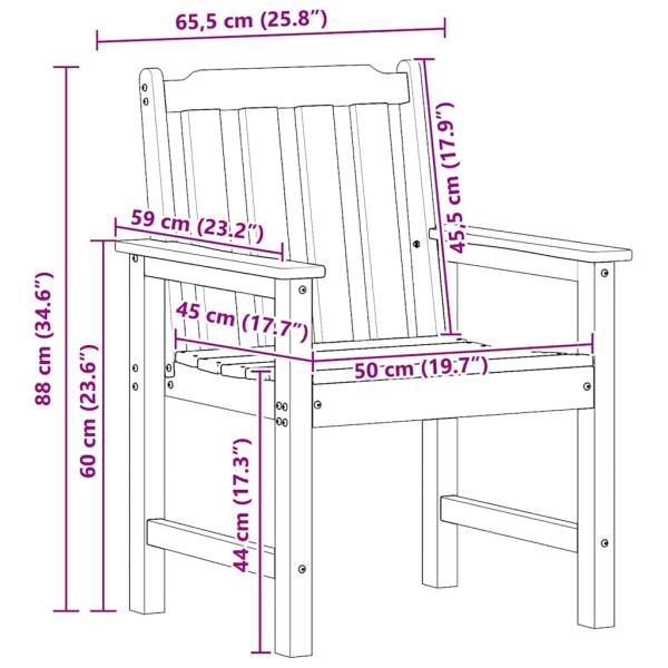 Garten-Essstühle 6 Teile Weiß 65,5x55,5x88 cm HDPE, Garten-Essstühle 2 Teile Weiß HDPE