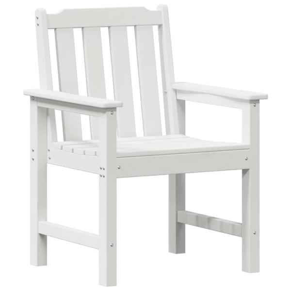 Garten-Essstühle 6 Teile Weiß 65,5x55,5x88 cm HDPE, Garten-Essstühle 2 Teile Weiß HDPE