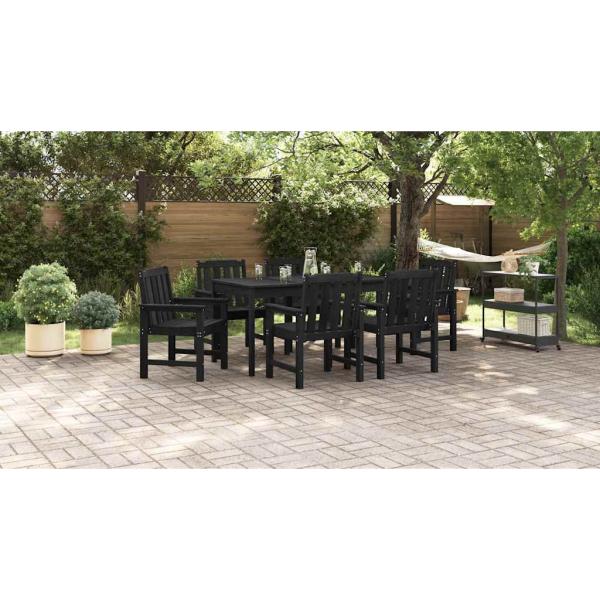 Garten-Essstühle 6 Stück Schwarz 65,5x55,5x88 cm HDPE, Garten-Essstühle 2 Stück Schwarz HDPE