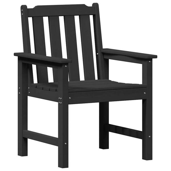 Garten-Essstühle 6 Stück Schwarz 65,5x55,5x88 cm HDPE, Garten-Essstühle 2 Stück Schwarz HDPE