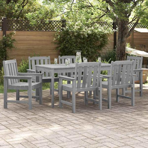 ARDEBO.de - Garten-Esszimmerstühle 6 Stk Hellgrau 65.5x55.5x88 cm HDPE, Garten-Esszimmerstühle 2 Stk Hellgrau HDPE