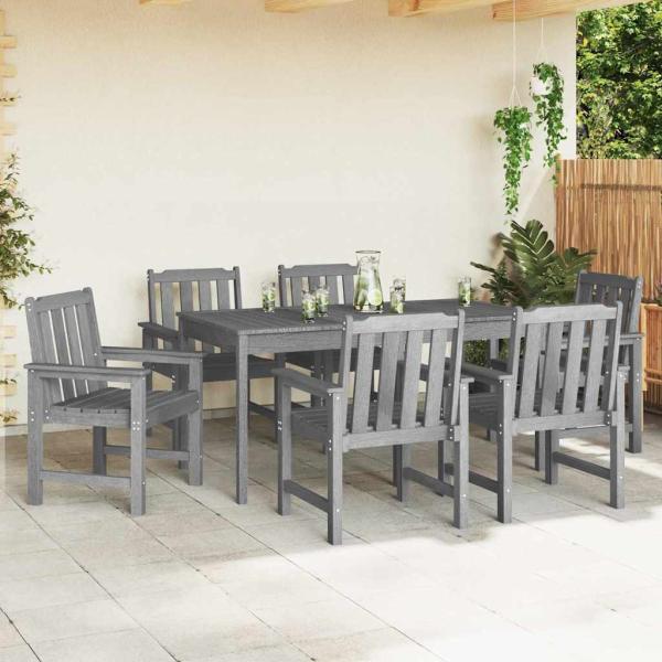Garten-Esszimmerstühle 6 Stk Hellgrau 65.5x55.5x88 cm HDPE, Garten-Esszimmerstühle 2 Stk Hellgrau HDPE