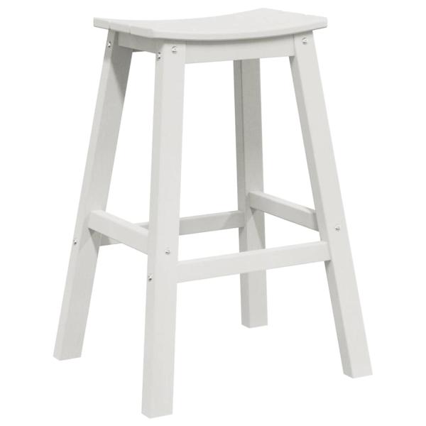 3-teiliges Garten Bar Set Weiß HDPE, Bartisch Weiß 55x55x107 cm HDPE, Barhocker 2 Stück Weiß HDPE