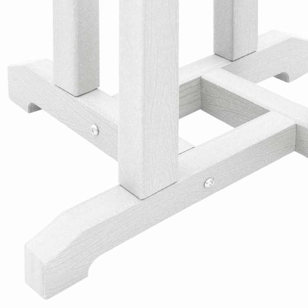 3-teiliges Garten Bar Set Weiß HDPE, Bartisch Weiß 55x55x107 cm HDPE, Barhocker 2 Stück Weiß HDPE