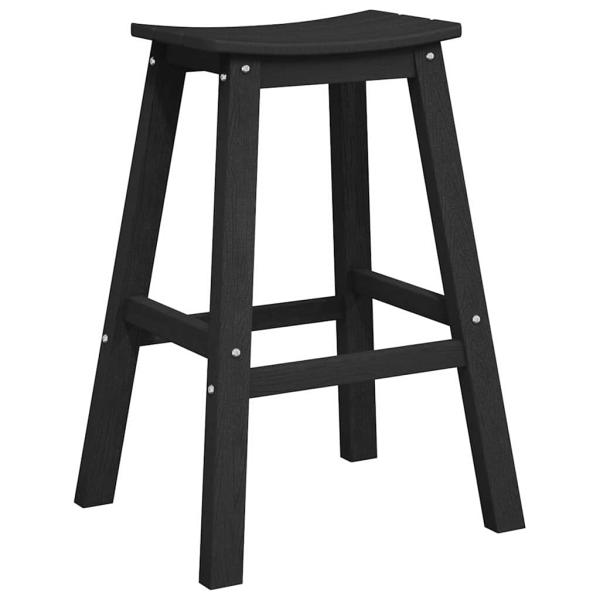 3-teiliges Gartenbar Set Schwarz HDPE, Bartisch Schwarz 55x55x107 cm HDPE, Barhocker 2 Stück Schwarz HDPE