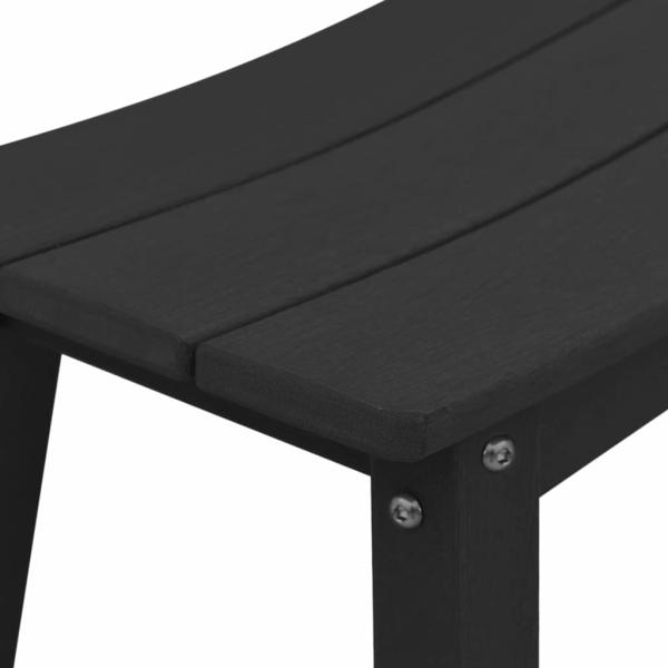 3-teiliges Gartenbar Set Schwarz HDPE, Bartisch Schwarz 55x55x107 cm HDPE, Barhocker 2 Stück Schwarz HDPE