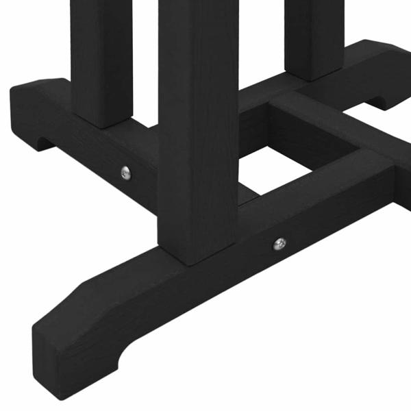 3-teiliges Gartenbar Set Schwarz HDPE, Bartisch Schwarz 55x55x107 cm HDPE, Barhocker 2 Stück Schwarz HDPE