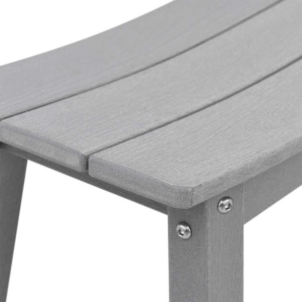 3-teiliges Garten Bar Set Hellgrau HDPE, Bartisch Hellgrau 55x55x107 cm HDPE, Barhocker 2 Stück Hellgrau HDPE