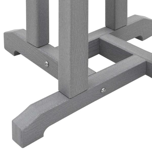 3-teiliges Garten Bar Set Hellgrau HDPE, Bartisch Hellgrau 55x55x107 cm HDPE, Barhocker 2 Stück Hellgrau HDPE