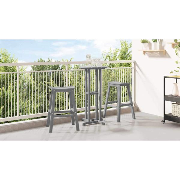 Garten Bar Set 3 pcs Hellgrau HDPE