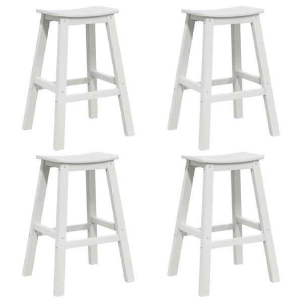 Garten Bar Set 4 pcs Weiß HDPE