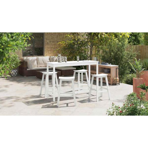 Garten Bar Set 4 pcs Weiß HDPE
