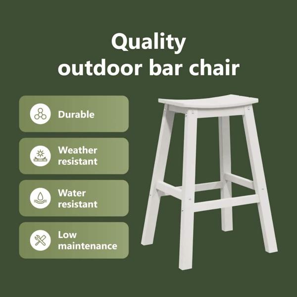 Garten Bar Set 4 pcs Weiß HDPE