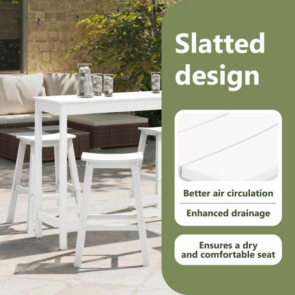 Garten Bar Set 4 pcs Weiß HDPE