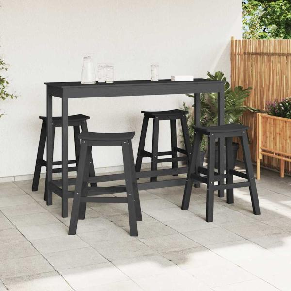 Barhocker 6 Stück Schwarz HDPE, Barhocker 2 Stück Schwarz HDPE