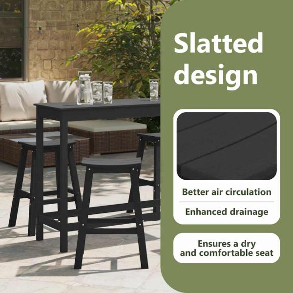 Garten Bar Set 4 pcs Schwarz HDPE