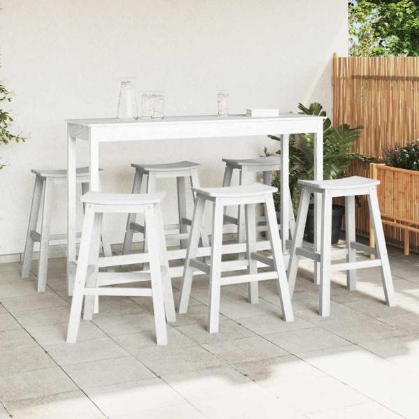Barhocker 9 Stück Weiß HDPE, Barhocker 2 Stück Weiß HDPE