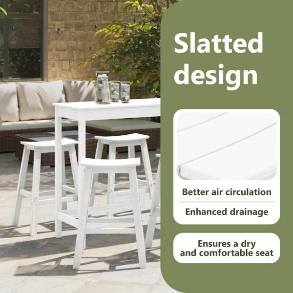 Garten Bar Set 6 pcs Weiß HDPE
