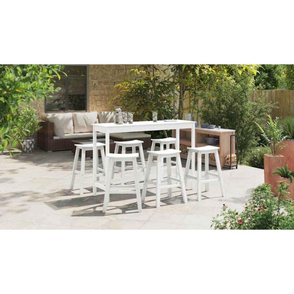 Garten Bar Set 6 pcs Weiß HDPE