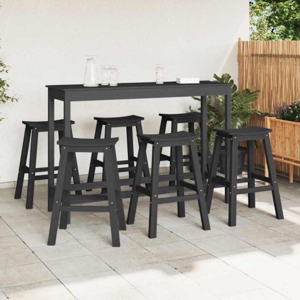 Barhocker 9 Stück Schwarz HDPE, Barhocker 2 Stück Schwarz HDPE